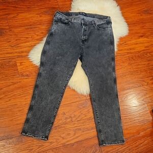 GAP Black Acid Wash Button Fly High Rise Vintage Slim Jeans